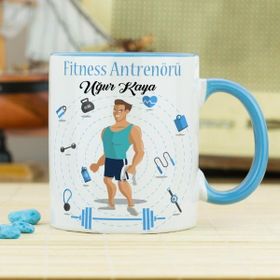 Hediyelen Fitness Antrenörü Mavi Kupa Bardak