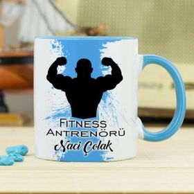 Hediyelen Fitness Antrenörü Mavi Kupa Bardak