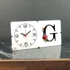 Hediyelen G Harfi Ahşap Masa Saati