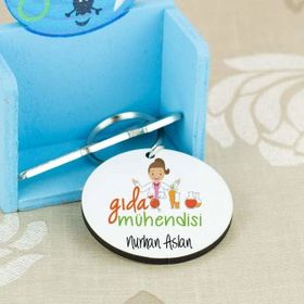 Hediyelen Gıda Mühendisi Kadın Figür Duvar Saati
