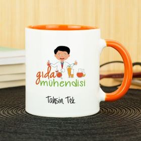Hediyelen Gıda Mühendisi Turuncu Kupa Bardak