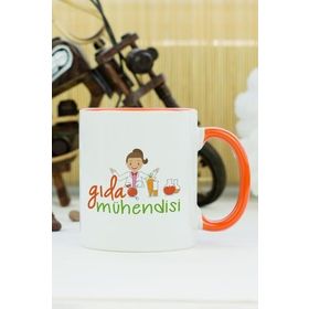 Hediyelen Gıda Mühendisi Turuncu Kupa Bardak
