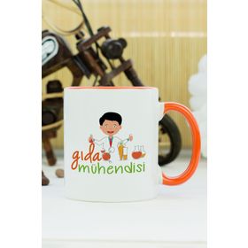 Hediyelen Gıda Mühendisi Turuncu Kupa Bardak