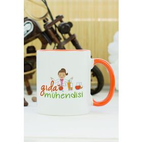 Hediyelen Gıda Mühendisi Turuncu Kupa Bardak