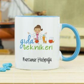 Hediyelen Gıda Teknikeri Mavi Kupa Bardak