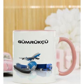 Hediyelen Gümrükçü Pembe Kupa Bardak