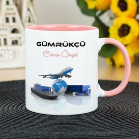 Hediyelen Gümrükçü Pembe Kupa Bardak