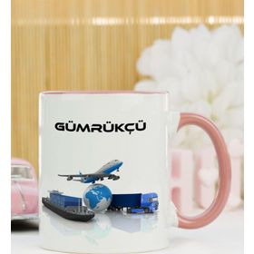 Hediyelen Gümrükçü Pembe Kupa Bardak