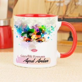 Hediyelen Güzellik Uzmanı Kırmızı Kupa Bardak