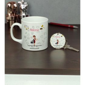 Hediyelen Hakime Hanım Kupa Bardak ve Anahtarlık Set
