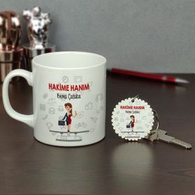 Hediyelen Hakime Hanım Kupa Bardak ve Anahtarlık Set
