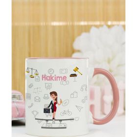 Hediyelen Hakime Pembe Kupa Bardak