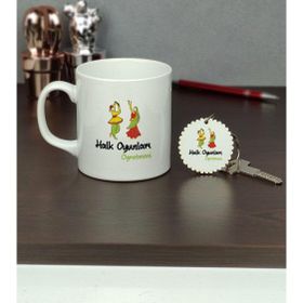 Hediyelen Halk Oyunları Öğretmeni Kupa Bardak ve Anahtarlık Set