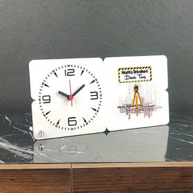Hediyelen Harita Teknikeri Ahşap Masa Saati