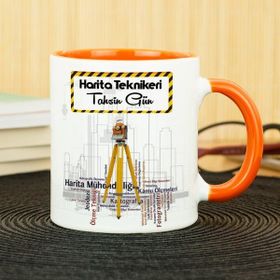 Hediyelen Harita Teknikeri Kırmızı Kupa Bardak