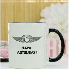 Hediyelen Hava Astsubayı Siyah Kupa Bardak