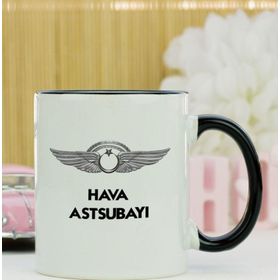 Hediyelen Hava Astsubayı Siyah Kupa Bardak