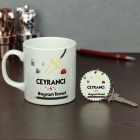 Hediyelen HDYLN148ELEKTRIKAHTKP Ceyrancı Kupa Bardak ve Anahtarlık Set