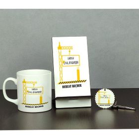 Hediyelen HDYLN249INSAATAHTKP I Am A Civil Engineer Kupa Bardak ve Anahtarlık Set