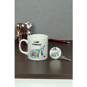 Hediyelen HDYLN257KABINMAHTKP Cabin Attendant Kupa Bardak ve Anahtarlık Set
