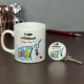 Hediyelen HDYLN257KABINMAHTKP Cabin Attendant Kupa Bardak ve Anahtarlık Set