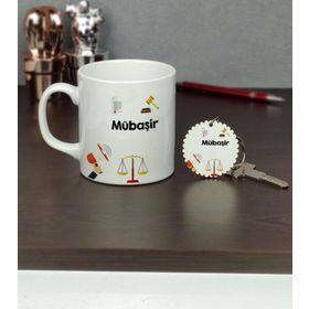 Hediyelen HDYLN335MUBASIRAHTKP Mübaşir Kupa Bardak ve Anahtarlık Set
