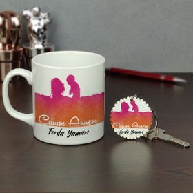 Hediyelen HDYLN554ANNEAHTKP Canım Annem Kupa Bardak ve Anahtarlık Set