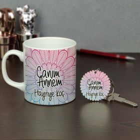 Hediyelen HDYLN554ANNEAHTKP Canım Annem Kupa Bardak ve Anahtarlık Set