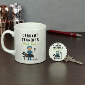 Hediyelen HDYLN61CERRAHITEKNIKERAHTKP Cerrahi Tekniker Kupa Bardak ve Anahtarlık Set