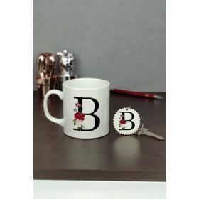 Hediyelen HDYLN991012BAHTKP B Harfi Kupa Bardak ve Anahtarlık Set