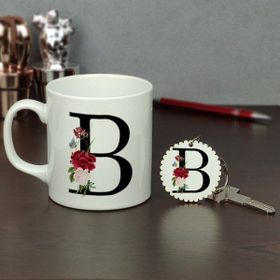 Hediyelen HDYLN991012BAHTKP B Harfi Kupa Bardak ve Anahtarlık Set