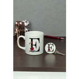 Hediyelen HDYLN991016EAHTKP E Harfi Kupa Bardak ve Anahtarlık Set