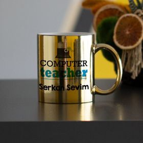 Hediyelen HDYLNSR39BILGISAYAR Computer Teacher Sarı Kupa Bardak