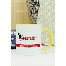 Hediyelen HDYLNSR563NAESTEZİ Sarı Anestezist Kupa Bardak