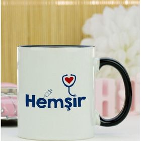 Hediyelen Hemşir Siyah Kupa Bardak
