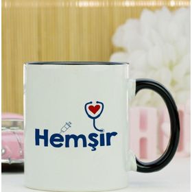 Hediyelen Hemşir Siyah Kupa Bardak