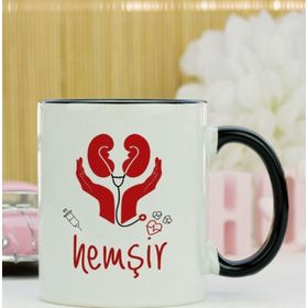 Hediyelen Hemşir Siyah Kupa Bardak
