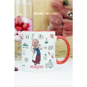 Hediyelen Hemşire Kırmızı Kupa Bardak