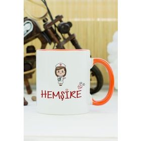 Hediyelen Hemşire Turuncu Kupa Bardak