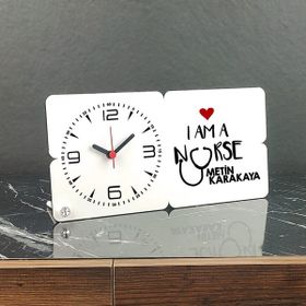 Hediyelen I Am A Nurse Ahşap Masa Saati