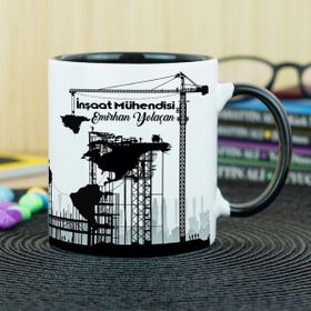Hediyelen İnşaat Mühendisi Siyah Kupa Bardak