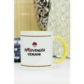 Hediyelen İş Güvenliği Uzmanı Sarı Kupa Bardak