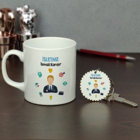 Hediyelen Işletme Kupa Bardak ve Anahtarlık Set