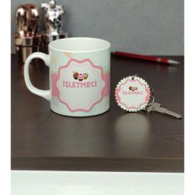 Hediyelen Işletmeci Kupa Bardak ve Anahtarlık Set