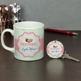 Hediyelen Işletmeci Kupa Bardak ve Anahtarlık Set