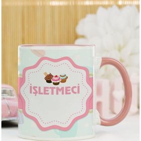 Hediyelen İşletmeci Pembe Kupa Bardak