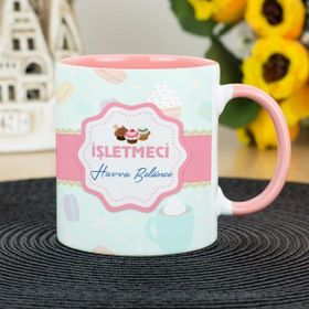 Hediyelen İşletmeci Pembe Kupa Bardak