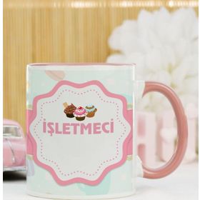 Hediyelen İşletmeci Pembe Kupa Bardak