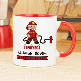 Hediyelen İtfaiyeci Kırmızı Kupa Bardak