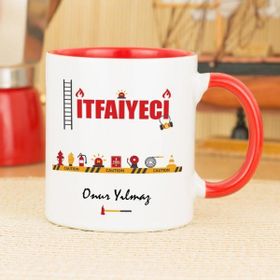 Hediyelen İtfaiyeci Kırmızı Kupa Bardak